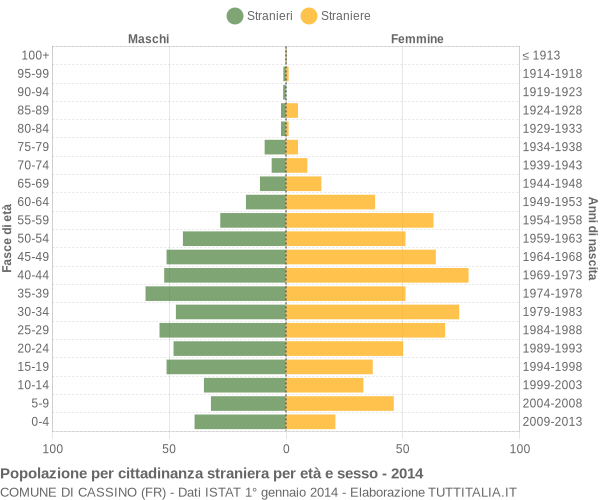 Grafico cittadini stranieri - Cassino 2014