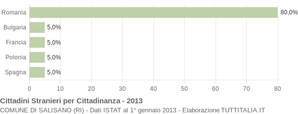 Grafico cittadinanza stranieri - Salisano 2013