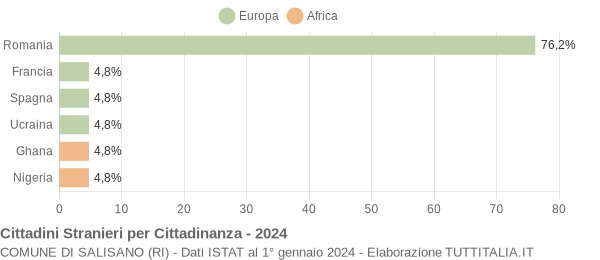 Grafico cittadinanza stranieri - Salisano 2024