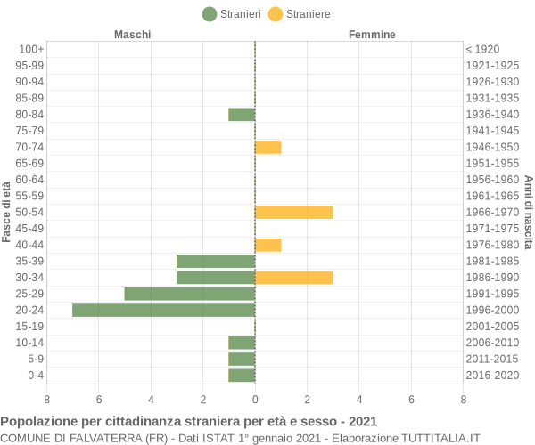 Grafico cittadini stranieri - Falvaterra 2021