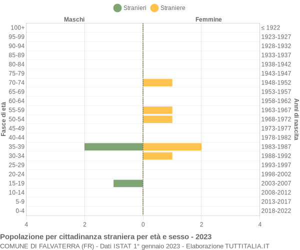 Grafico cittadini stranieri - Falvaterra 2023