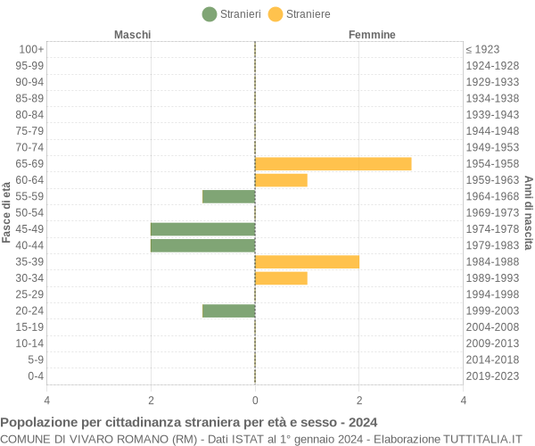 Grafico cittadini stranieri - Vivaro Romano 2024