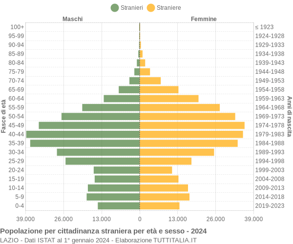 Grafico cittadini stranieri - 2024