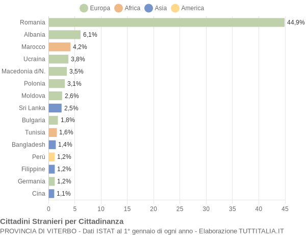 Grafico cittadinanza stranieri - 2010