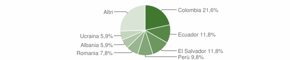 Grafico cittadinanza stranieri - Lumarzo 2016