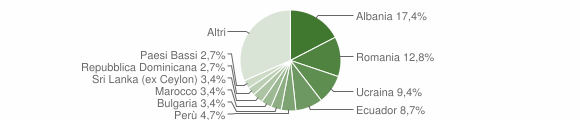 Grafico cittadinanza stranieri - Celle Ligure 2013