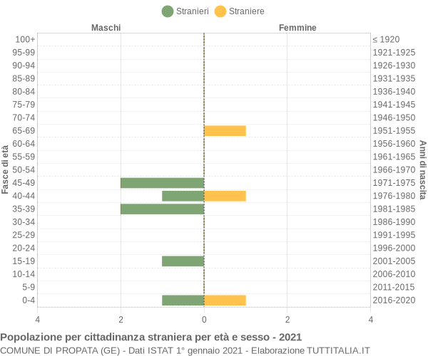 Grafico cittadini stranieri - Propata 2021