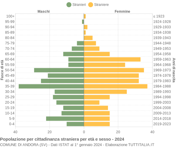 Grafico cittadini stranieri - Andora 2024