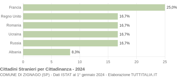 Grafico cittadinanza stranieri - Zignago 2024