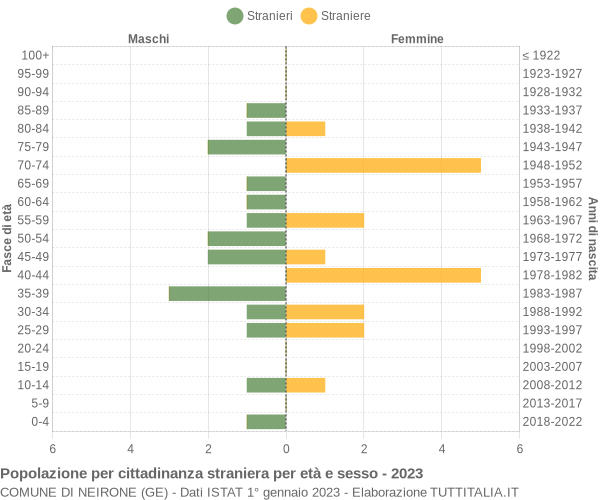 Grafico cittadini stranieri - Neirone 2023