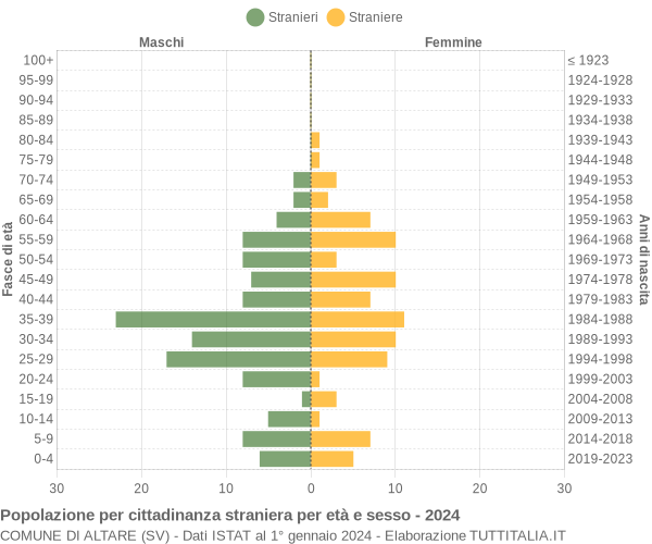 Grafico cittadini stranieri - Altare 2024