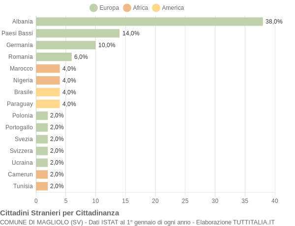 Grafico cittadinanza stranieri - Magliolo 2019