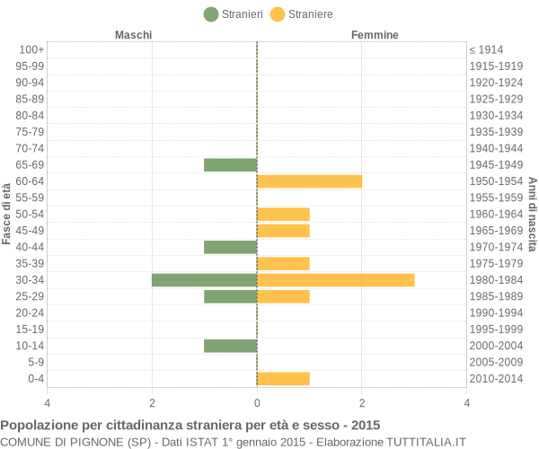 Grafico cittadini stranieri - Pignone 2015