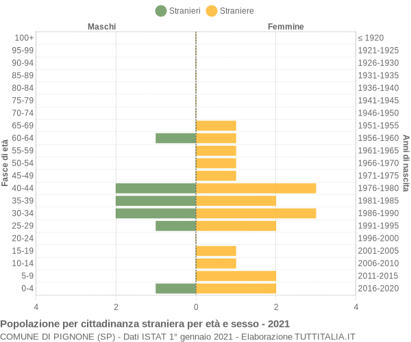 Grafico cittadini stranieri - Pignone 2021