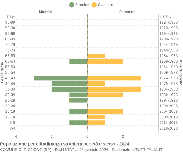 Grafico cittadini stranieri - Pignone 2024