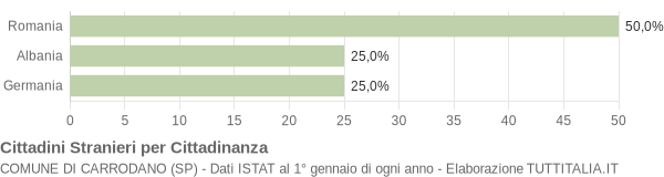 Grafico cittadinanza stranieri - Carrodano 2008