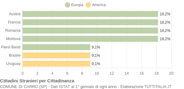 Grafico cittadinanza stranieri - Carro 2006