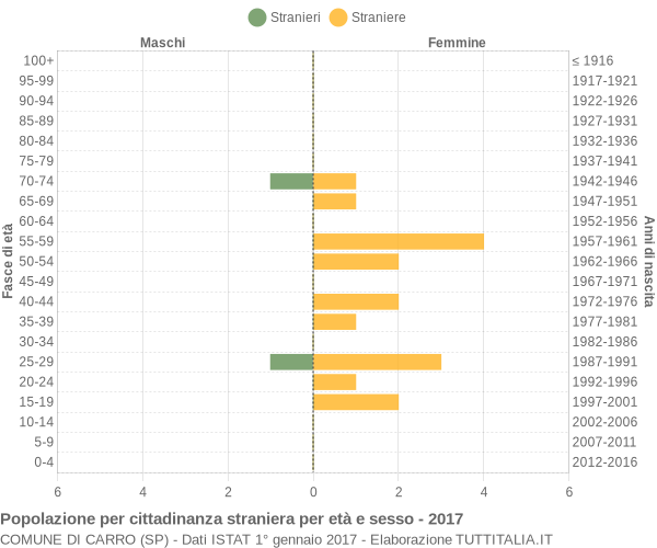 Grafico cittadini stranieri - Carro 2017