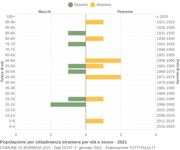 Grafico cittadini stranieri - Bormida 2021