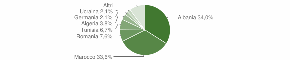 Grafico cittadinanza stranieri - Pieve di Teco 2011