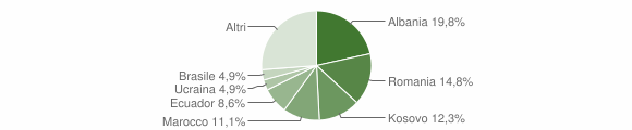 Grafico cittadinanza stranieri - Toirano 2012