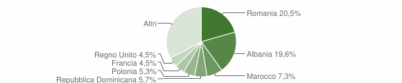 Grafico cittadinanza stranieri - Lerici 2010