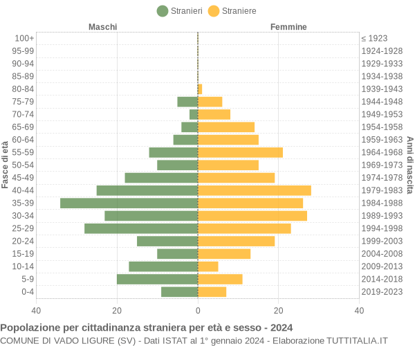 Grafico cittadini stranieri - Vado Ligure 2024