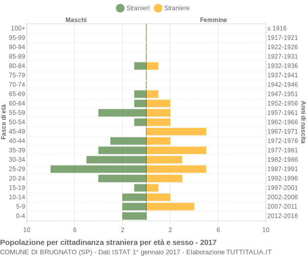 Grafico cittadini stranieri - Brugnato 2017