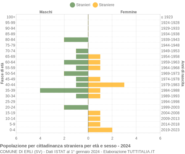 Grafico cittadini stranieri - Erli 2024