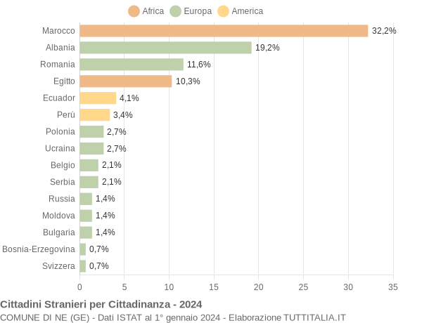 Grafico cittadinanza stranieri - Ne 2024