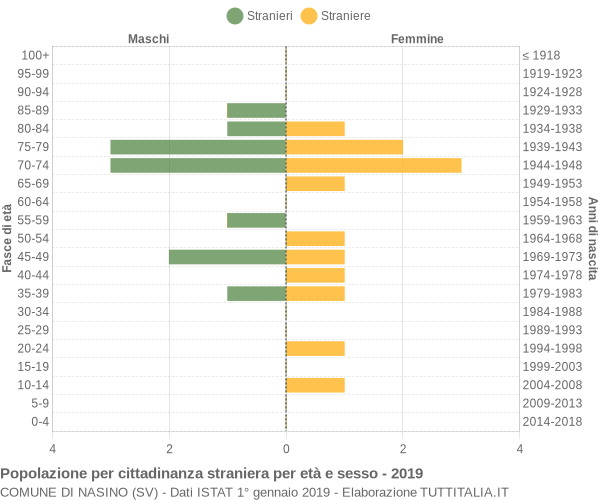 Grafico cittadini stranieri - Nasino 2019