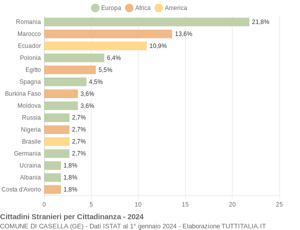 Grafico cittadinanza stranieri - Casella 2024