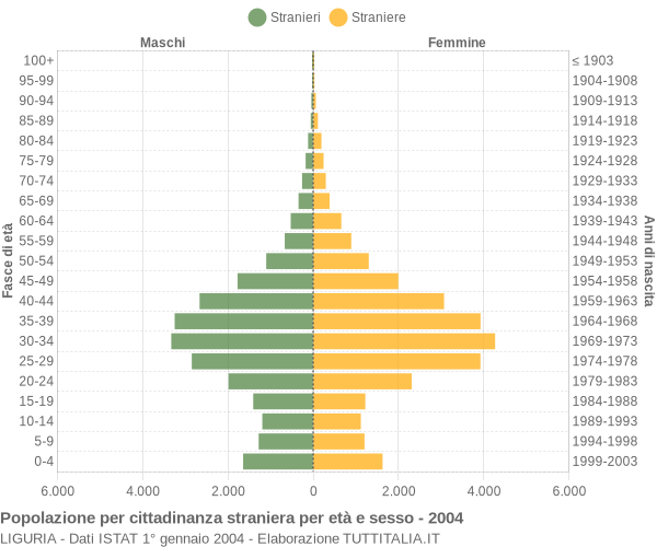 Grafico cittadini stranieri - 2004
