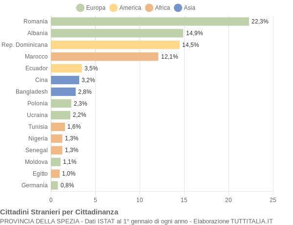 Grafico cittadinanza stranieri - 2017