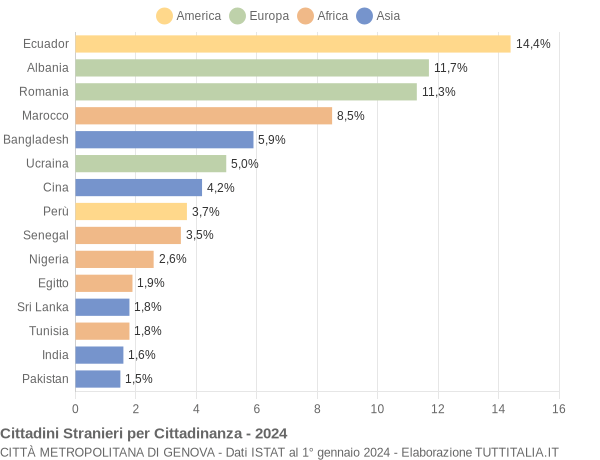 Grafico cittadinanza stranieri - 2024