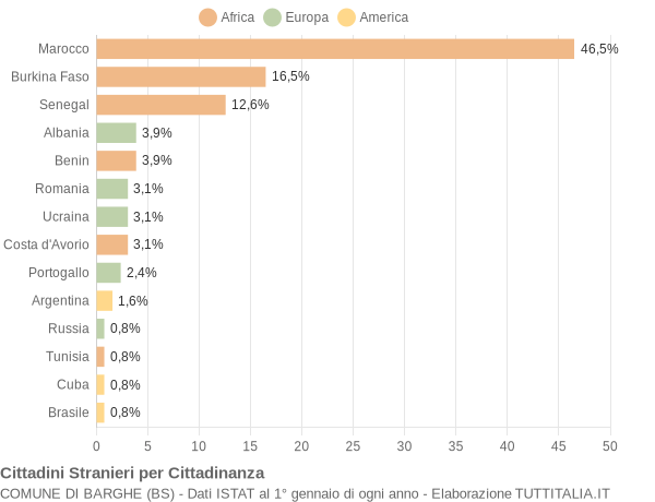 Grafico cittadinanza stranieri - Barghe 2015