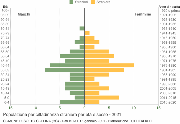 Grafico cittadini stranieri - Solto Collina 2021