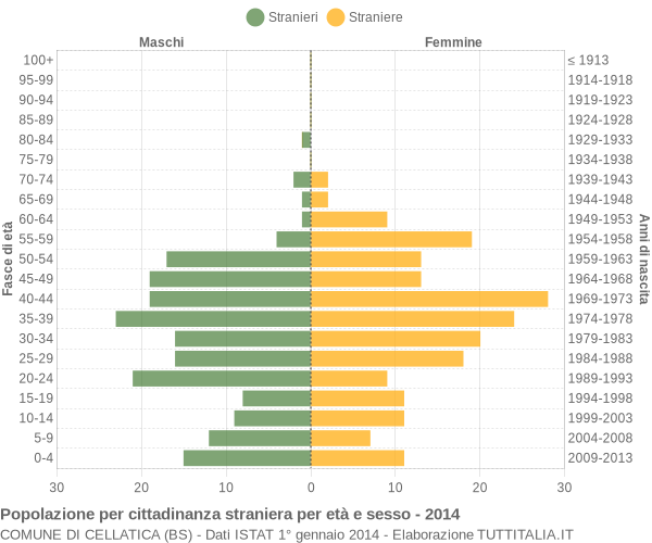 Grafico cittadini stranieri - Cellatica 2014