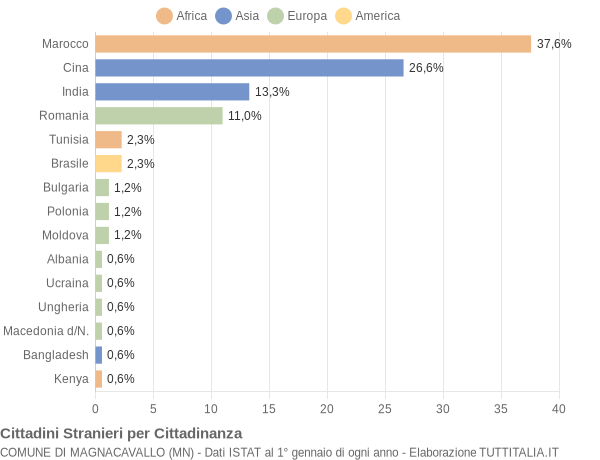 Grafico cittadinanza stranieri - Magnacavallo 2019