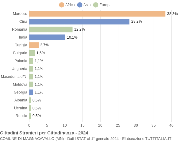 Grafico cittadinanza stranieri - Magnacavallo 2024