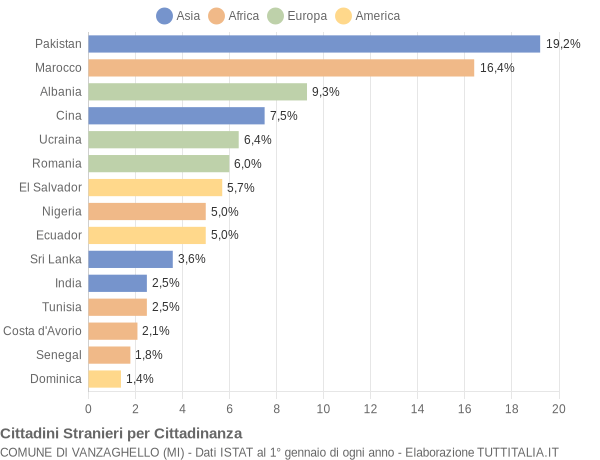 Grafico cittadinanza stranieri - Vanzaghello 2011