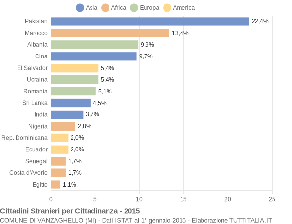 Grafico cittadinanza stranieri - Vanzaghello 2015