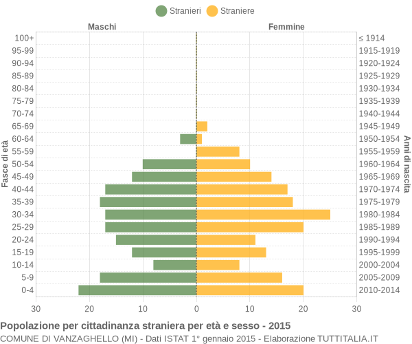 Grafico cittadini stranieri - Vanzaghello 2015