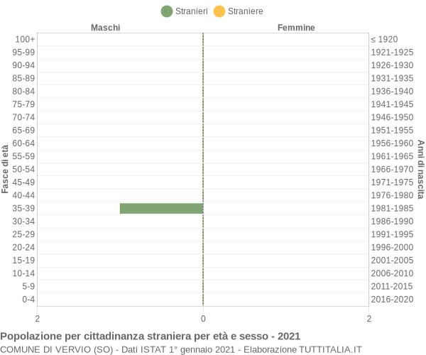 Grafico cittadini stranieri - Vervio 2021