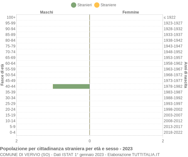 Grafico cittadini stranieri - Vervio 2023