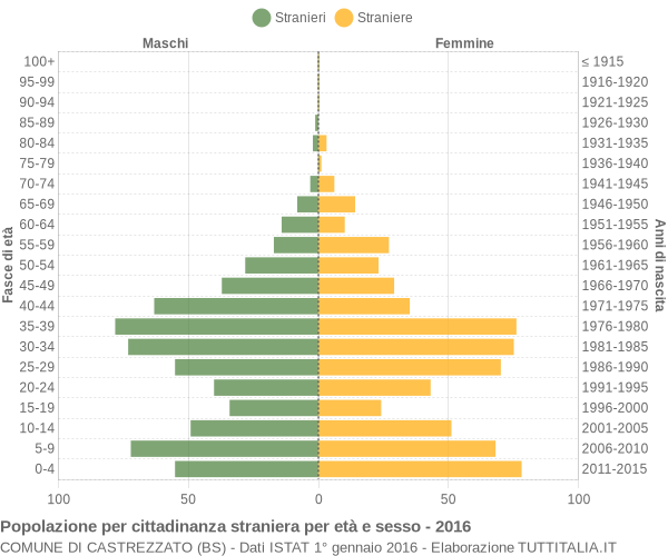 Grafico cittadini stranieri - Castrezzato 2016