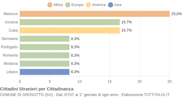 Grafico cittadinanza stranieri - Grosotto 2004