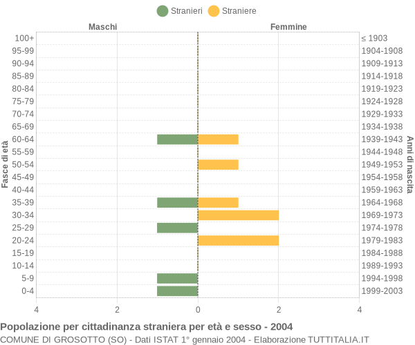 Grafico cittadini stranieri - Grosotto 2004