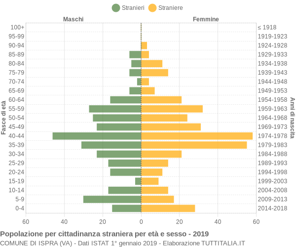 Grafico cittadini stranieri - Ispra 2019