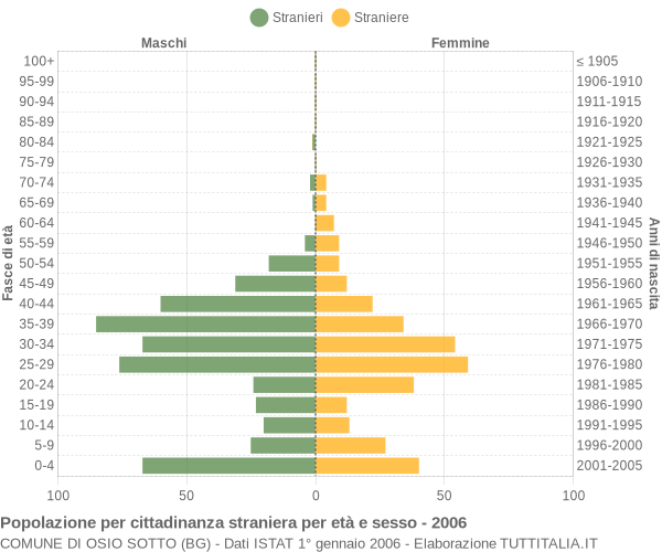 Grafico cittadini stranieri - Osio Sotto 2006
